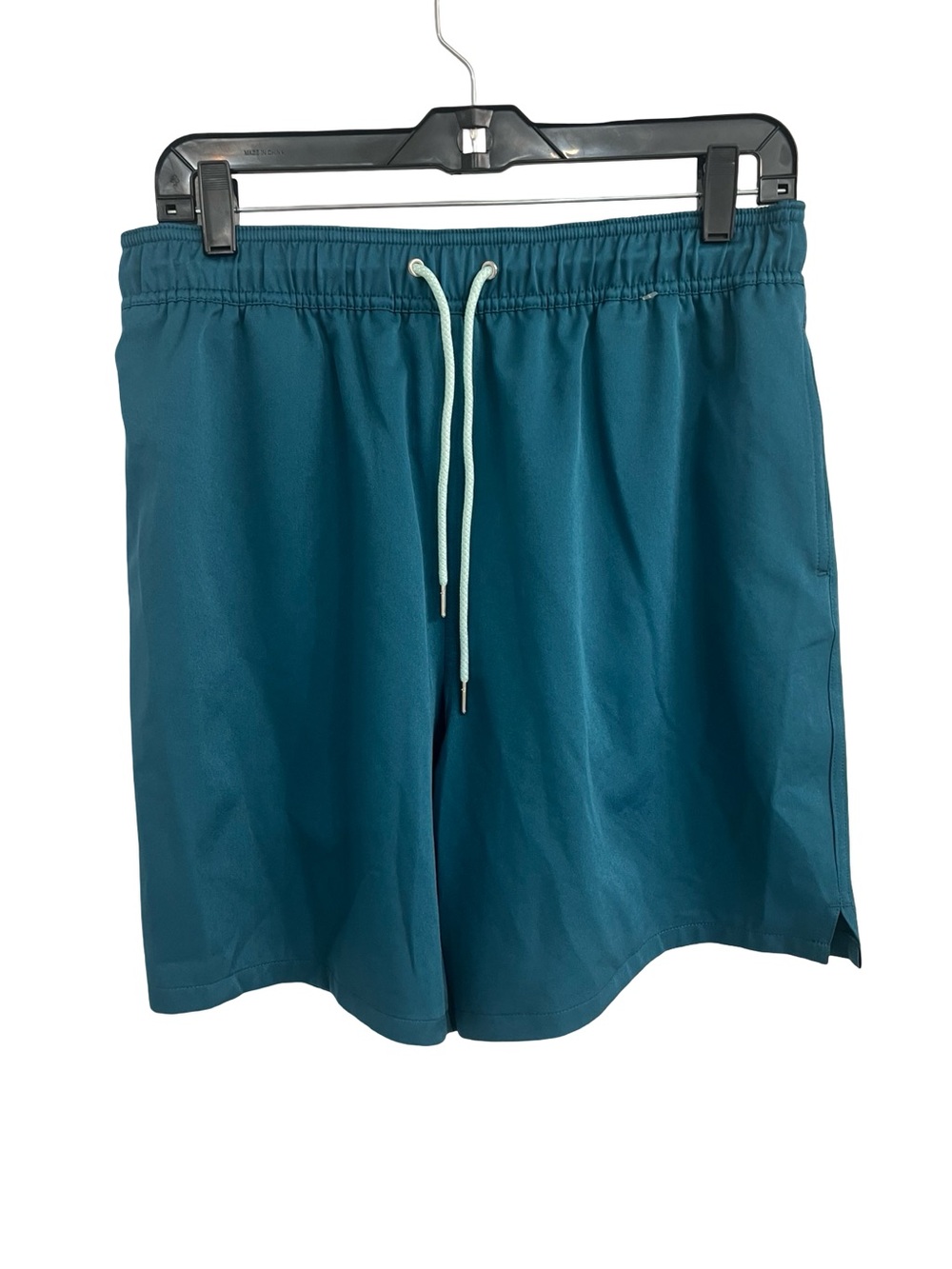 Robert Graham Teal Swim Trunks with Contrast Drawstring